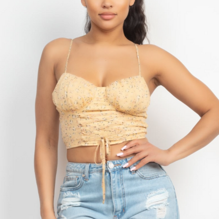 UNICORN Women's cropped top with butterflies white yellow blue s m l