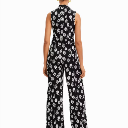 UNICORN Women's jumpsuit black with white flowers xs s m l xl