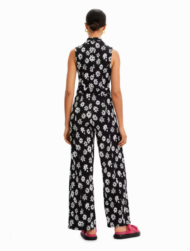UNICORN Women's jumpsuit black with white flowers xs s m l xl
