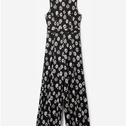 UNICORN Women's jumpsuit black with white flowers xs s m l xl