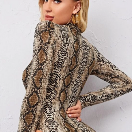 UNICORN Women's bodysuit black brown snakeskin xs s m l xl