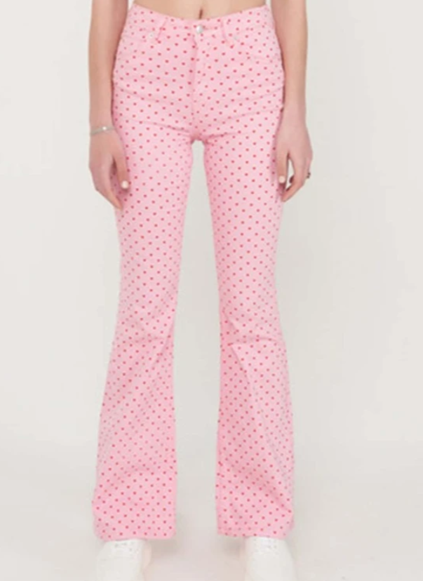 UNICORN Women's long trousers pink with hearts xs s m l xl xxl