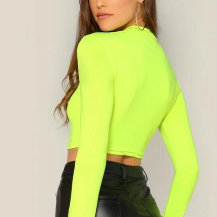 UNICORN Women's long-sleeved shirt top bright green orange black xs s m l