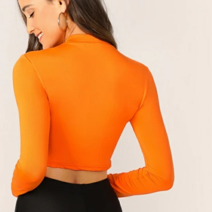 UNICORN Women's long-sleeved shirt top bright green orange black xs s m l