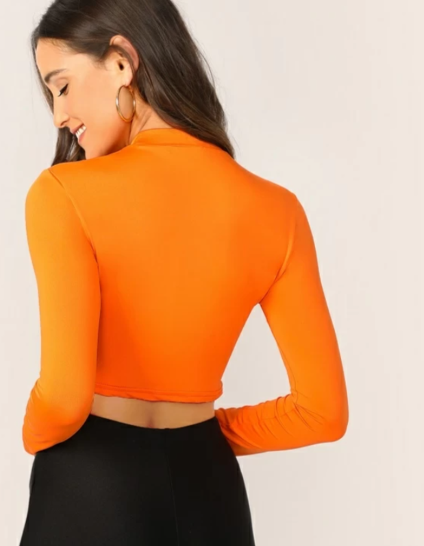 UNICORN Women's long-sleeved shirt top bright green orange black xs s m l