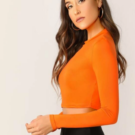 UNICORN Women's long-sleeved shirt top bright green orange black xs s m l
