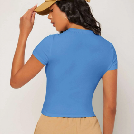 UNICORN Women's short sleeve shirt black white blue dark blue yellow green pink khaki orange mint green mustard yellow dark green dark brown olive green xs s m l