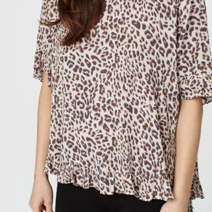 UNICORN Women's blouse leopard print beige s m l xl xxl