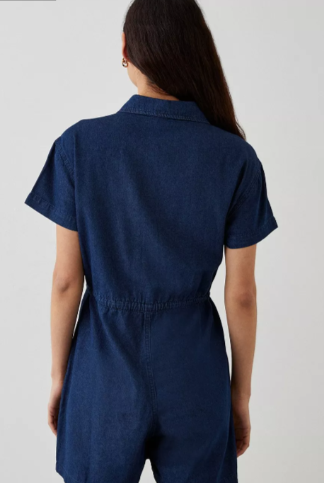Women's denim jumpsuit blue s m l xl xxl xxxl