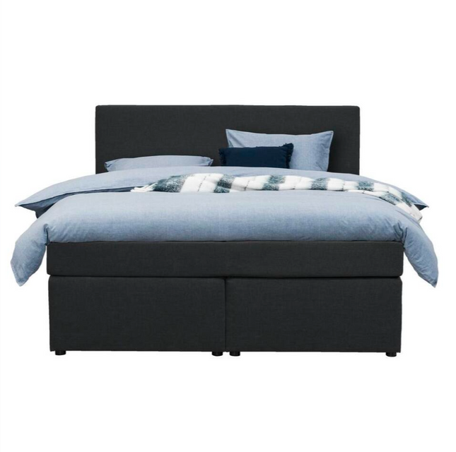 UNICORN Boxspring double bed fabric anthracite 160x200 cm