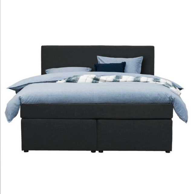 UNICORN Boxspring double bed fabric anthracite 180x200 cm