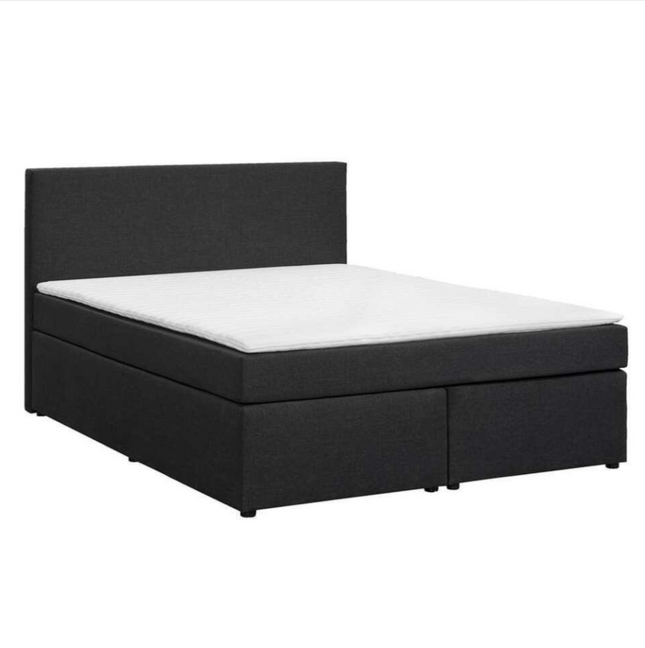 UNICORN Boxspring double bed fabric anthracite 140x200 cm