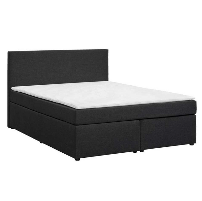 UNICORN Boxspring double bed fabric anthracite 180x200 cm
