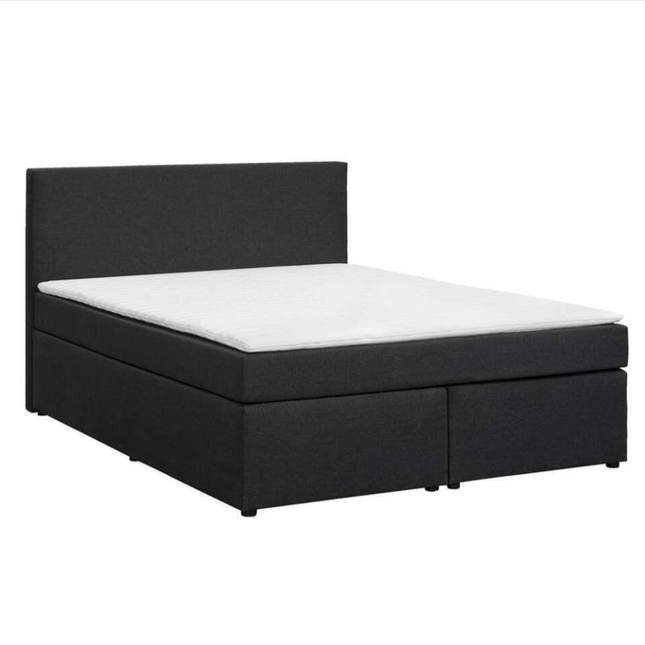 UNICORN Boxspring double bed fabric anthracite 160x200 cm