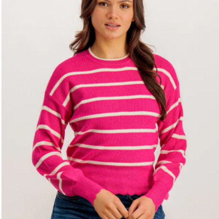 UNICORN Women's sweater pink striped xs s m l xl