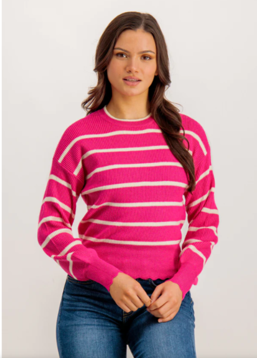 UNICORN Women's sweater pink striped xs s m l xl