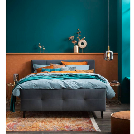 UNICORN Boxspring double bed gray 140x200 cm