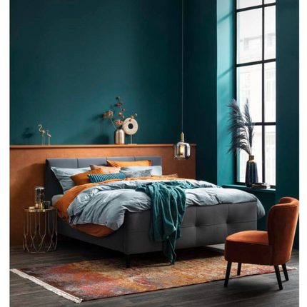 UNICORN Boxspring double bed gray 140x200 cm