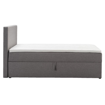 UNICORN Boxspring double bed with storage space, gray, 160x200 cm