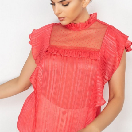 UNICORN Women's sheer top pink yellow blue s m l