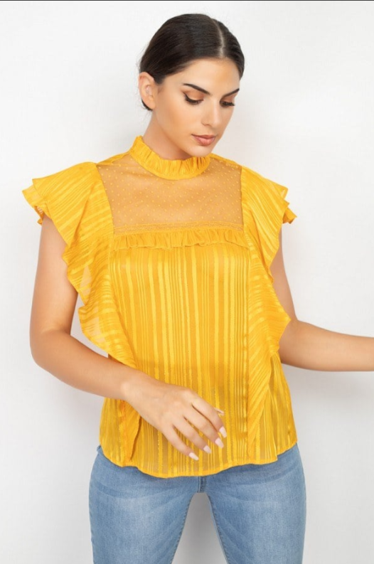 UNICORN Women's sheer top pink yellow blue s m l