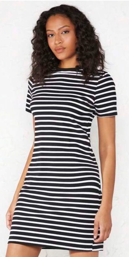 UNICORN Women's dress striped black white xs s m l