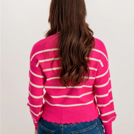 UNICORN Women's sweater pink striped xs s m l xl