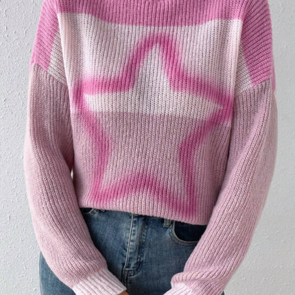 UNICORN Women's sweater star print pink s m l