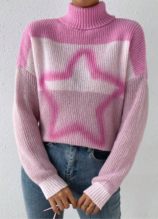UNICORN Women's sweater star print pink s m l