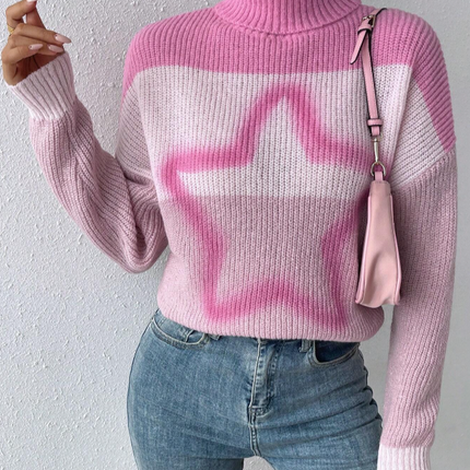 UNICORN Women's sweater star print pink s m l