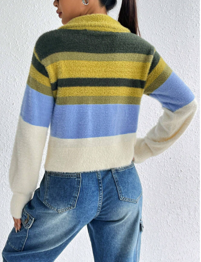 UNICORN Women's sweater green blue cream white s m l
