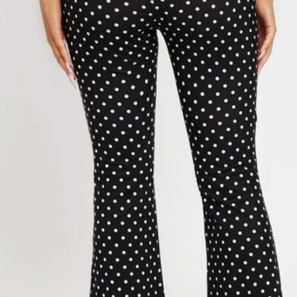 Dames broek stippen print zwart groen donkerblauw  xs s m l xl