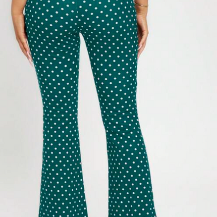 Dames broek stippen print zwart groen donkerblauw  xs s m l xl