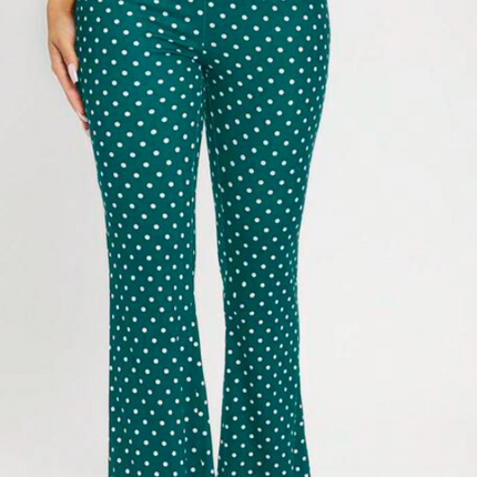 Dames broek stippen print zwart groen donkerblauw  xs s m l xl
