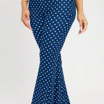 Dames broek stippen print zwart groen donkerblauw  xs s m l xl