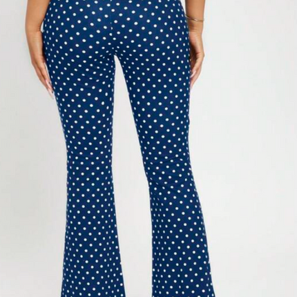 Dames broek stippen print zwart groen donkerblauw  xs s m l xl