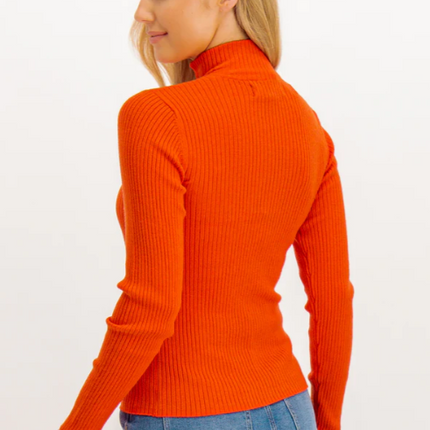 UNICORN Women's sweater orange knitted skipper's neck xs s m l xl