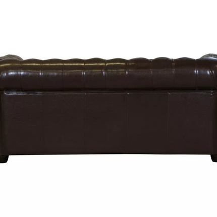 UNICORN Two-seater sofa Chesterfield style leather brown black dark brown Anthracite Width 148 cm Depth 86 cm Height 72 cm Seat height 45 cm