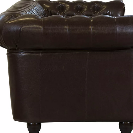 UNICORN Two-seater sofa Chesterfield style leather brown black dark brown Anthracite Width 148 cm Depth 86 cm Height 72 cm Seat height 45 cm