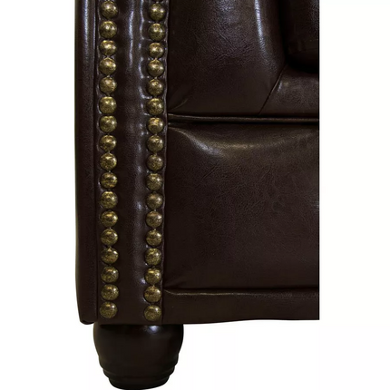 UNICORN Two-seater sofa Chesterfield style leather brown black dark brown Anthracite Width 148 cm Depth 86 cm Height 72 cm Seat height 45 cm
