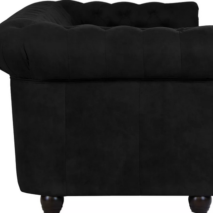 UNICORN Two-seater sofa Chesterfield style leather brown black dark brown Anthracite Width 148 cm Depth 86 cm Height 72 cm Seat height 45 cm