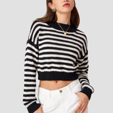 UNICORN Women's sweater top striped black and white xs s m l xl