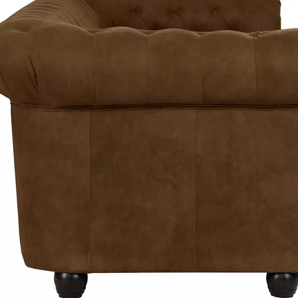 UNICORN Two-seater sofa Chesterfield style leather brown black dark brown Anthracite Width 148 cm Depth 86 cm Height 72 cm Seat height 45 cm