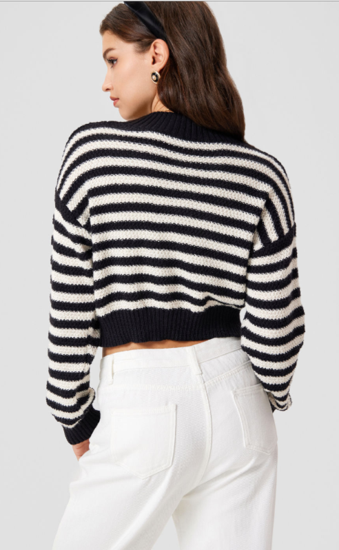 UNICORN Women's sweater top striped black and white xs s m l xl