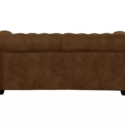 UNICORN Two-seater sofa Chesterfield style leather brown black dark brown Anthracite Width 148 cm Depth 86 cm Height 72 cm Seat height 45 cm