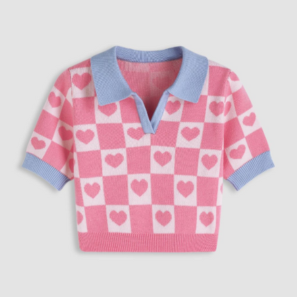 UNICORN Women's sweater with hearts print in pink xs, s, m, l, xl