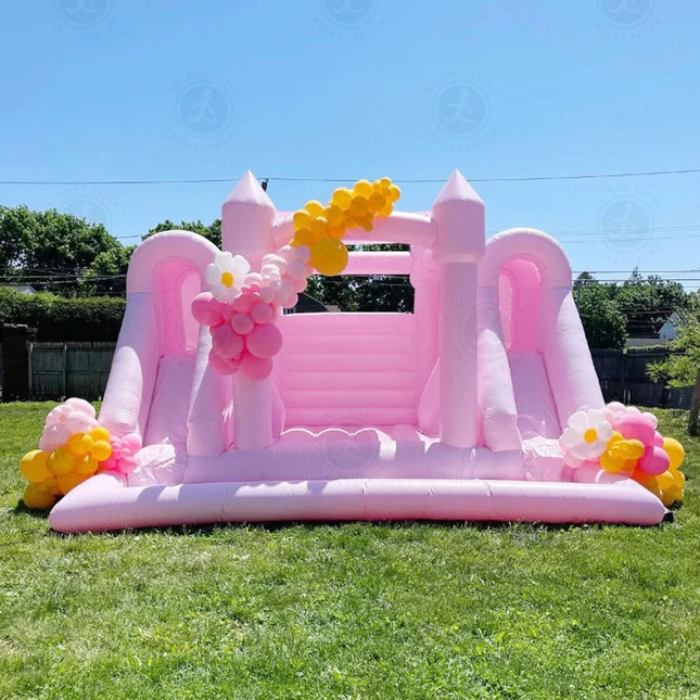 UNICORN PVC inflatable bouncy castle with ball pit pink 4x5 meters