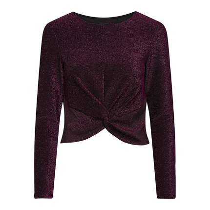 Serina knot top zwart rood