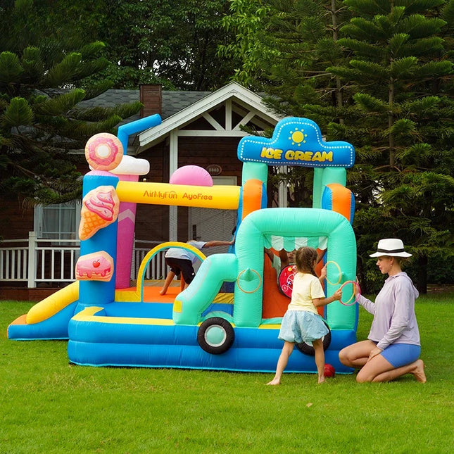 UNICORN PVC Inflatable bouncy castle blue height 225 cm width 345 length 333 cm