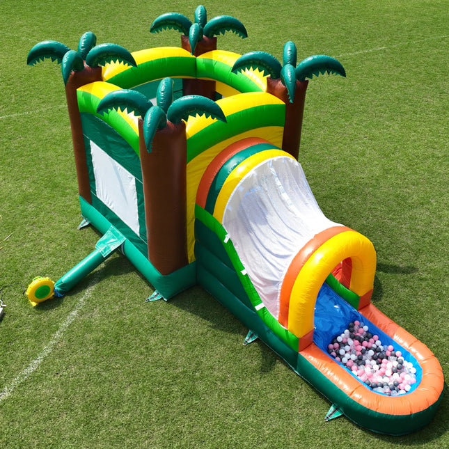 UNICORN PVC inflatable water slide climbing castle jungle design dark green 20x10x10 meters